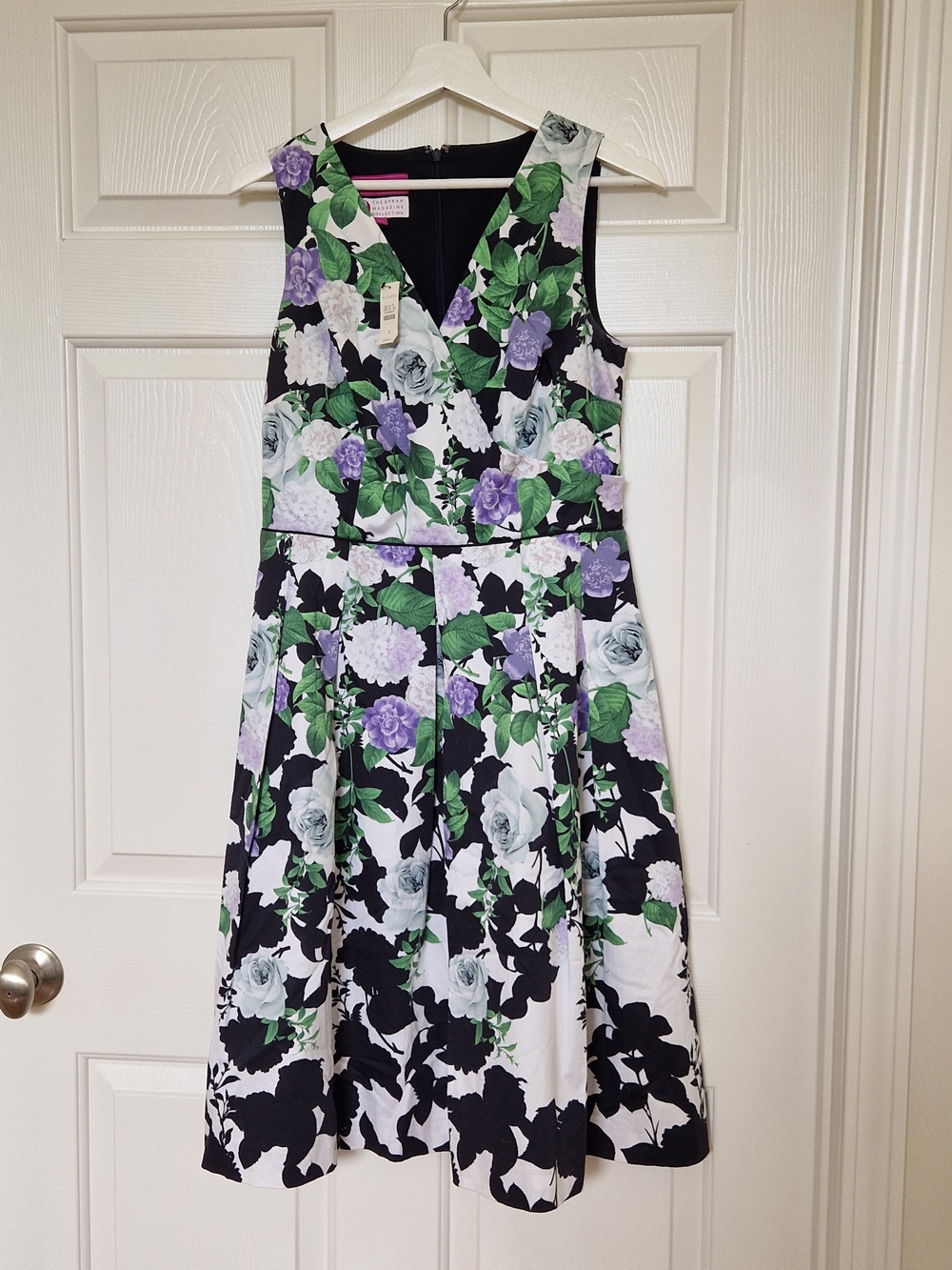 Talbots NWT Floral V-Neck Summer Dress in Lavender and Green